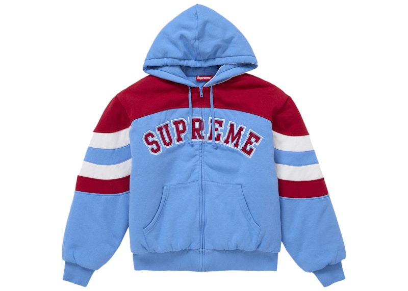 Supreme Filled Zip Up Hooded Sweatshirt Blue