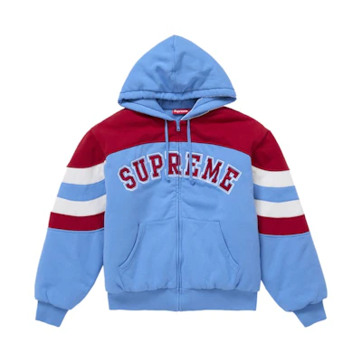 Supreme Filled Zip Up Hooded Sweatshirt Blue
