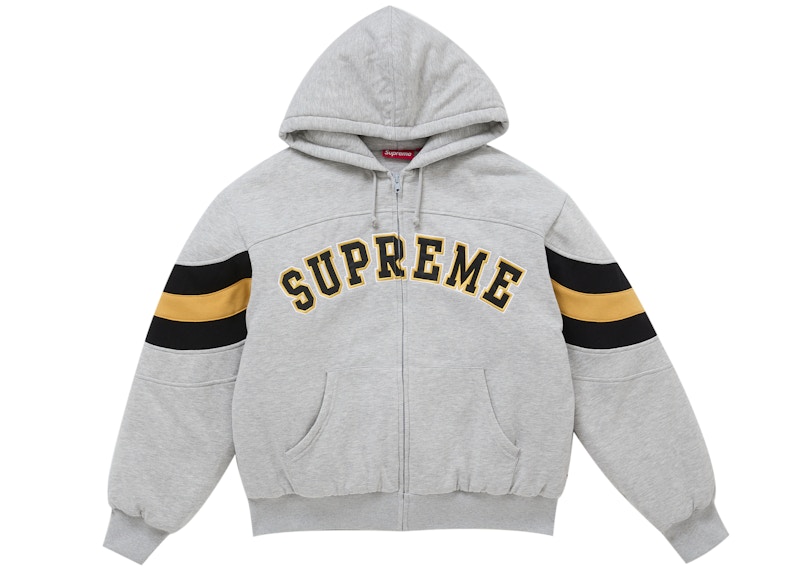 Supreme Filled Zip Up Hooded Sweatshirt Heather Grey