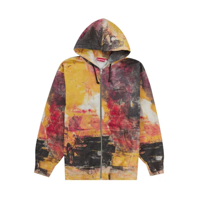 Supreme Fire Zip Up Hooded Sweatshirt Multicolor