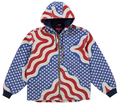 Supreme Flag Quilted Hooded Work Jacket Multicolor Buy Supreme Flag Quilted Hooded Work Jacket Multicolor