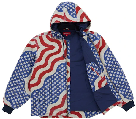 Supreme Flag Quilted Hooded Work Jacket Multicolor Order Supreme Flag Quilted Hooded Work Jacket Multicolor