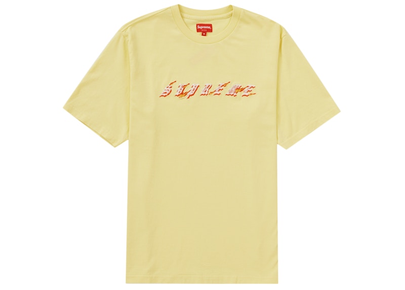 Buy Supreme Flames Kaos Pendek (SS22) 'Kuning Pucat'