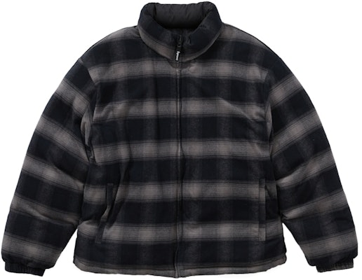Supreme Flannel Reversible Puffer Jacket Black Buy Supreme Flannel Reversible Puffer Jacket Black