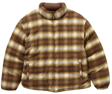 Supreme Flannel Reversible Puffer Jacket Brown Buy Supreme Flannel Reversible Puffer Jacket Brown