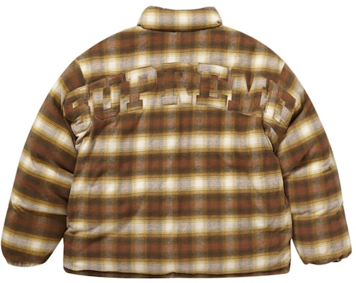 Supreme Flannel Reversible Puffer Jacket Brown Order Supreme Flannel Reversible Puffer Jacket Brown