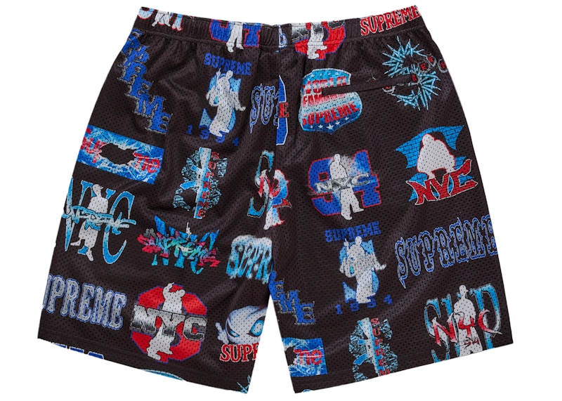 Order Supreme 闪电网眼短裤 黑色