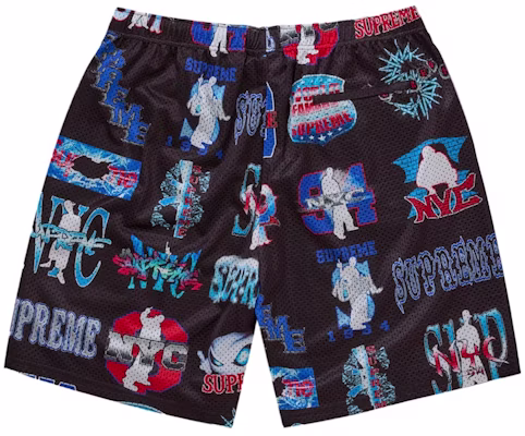 Supreme 闪电网眼短裤 黑色 Order Supreme 闪电网眼短裤 黑色