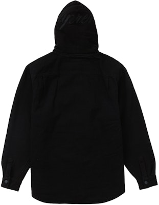 Supreme Fleece Hooded Denim Shirt Black - Novelship