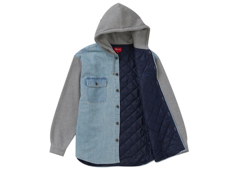 Order Supreme Camisa de Mezclilla con Capucha de Polar Azul