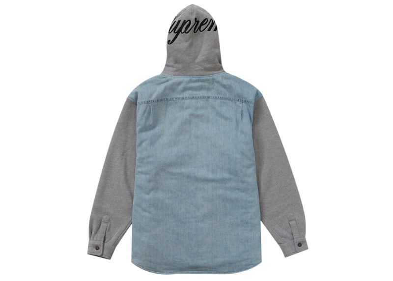 Lookbook Supreme Camisa de Mezclilla con Capucha de Polar Azul