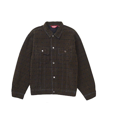 Supreme Flocked Denim Trucker Jacket Black