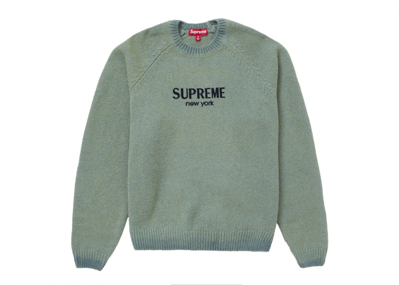 Supreme Flocked Logo Sweater Green