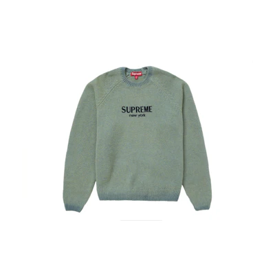 Supreme Flocked Logo Sweater Green