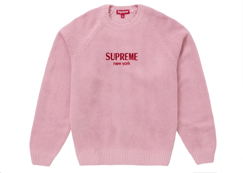 supreme-flocked-logo-sweater-pink