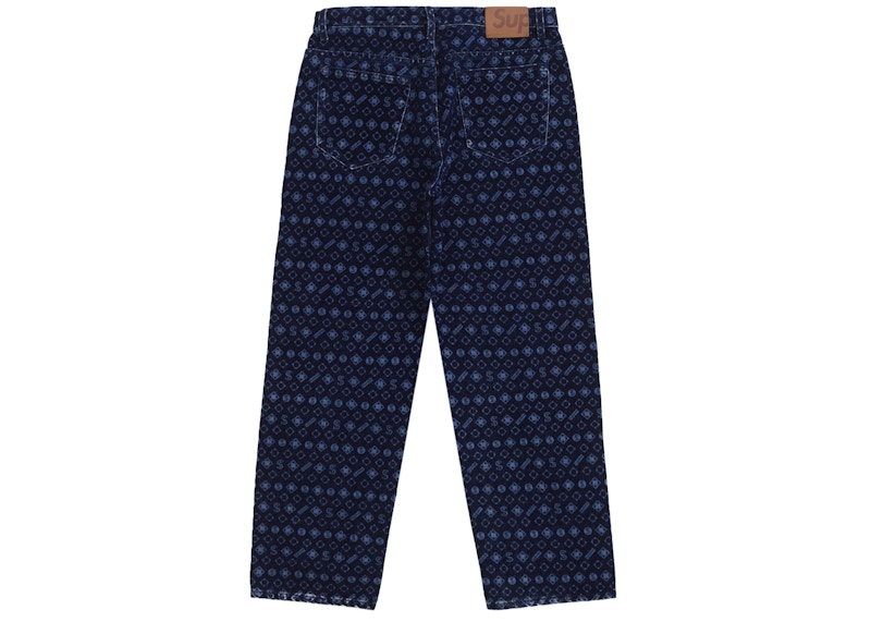 Supreme Flocked Loose Fit Jean Blue 圖 2