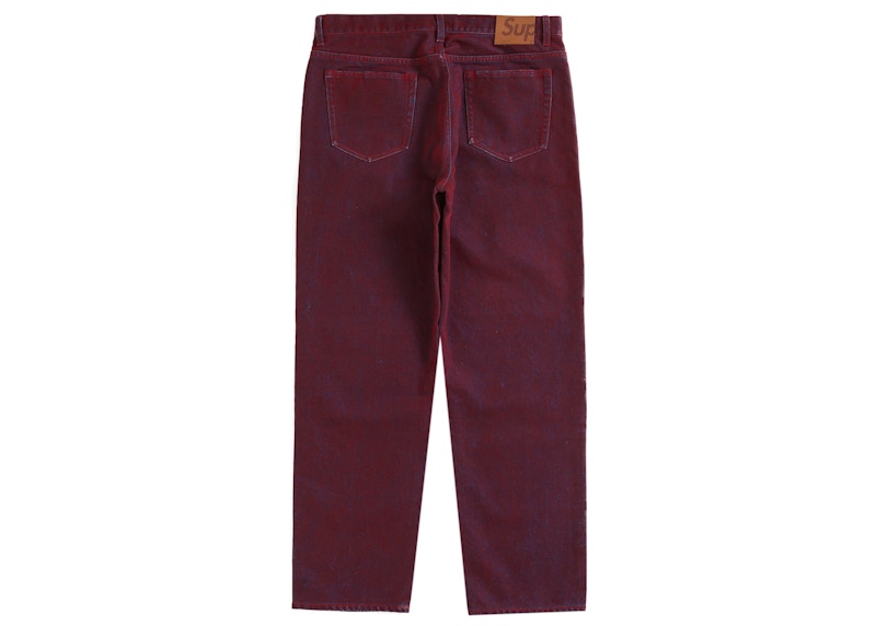 Order 至尊絨毛常規牛仔褲紅色