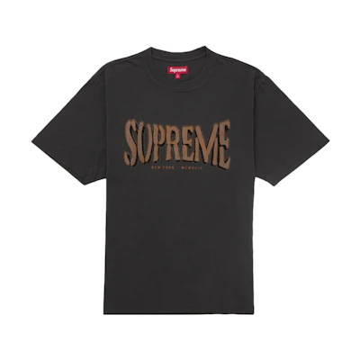 Supreme Flocked Washed S/S Top Black