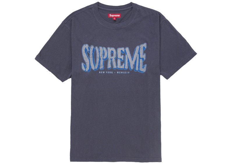 Supreme Flocked Washed S/S Top Navy