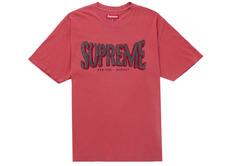 Supreme Flocked Washed S/S Top Red