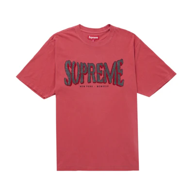 Supreme Flocked Washed S/S Top Red