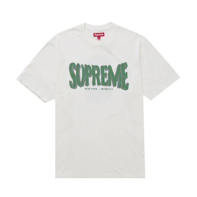 Supreme Flocked Washed S/S Top White