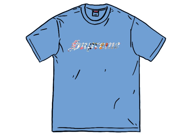 Buy Supreme Floral Appliqué Camiseta Azul Claro