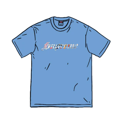 Supreme Floral Appliqué S/S Top Light Blue