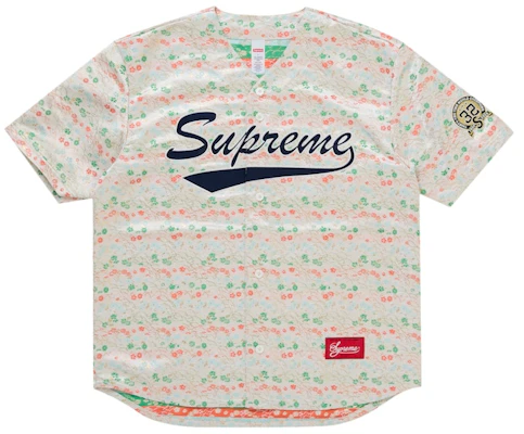 Supreme Floral Jacquard Baseball Jersey Putih Buy Supreme Floral Jacquard Baseball Jersey Putih