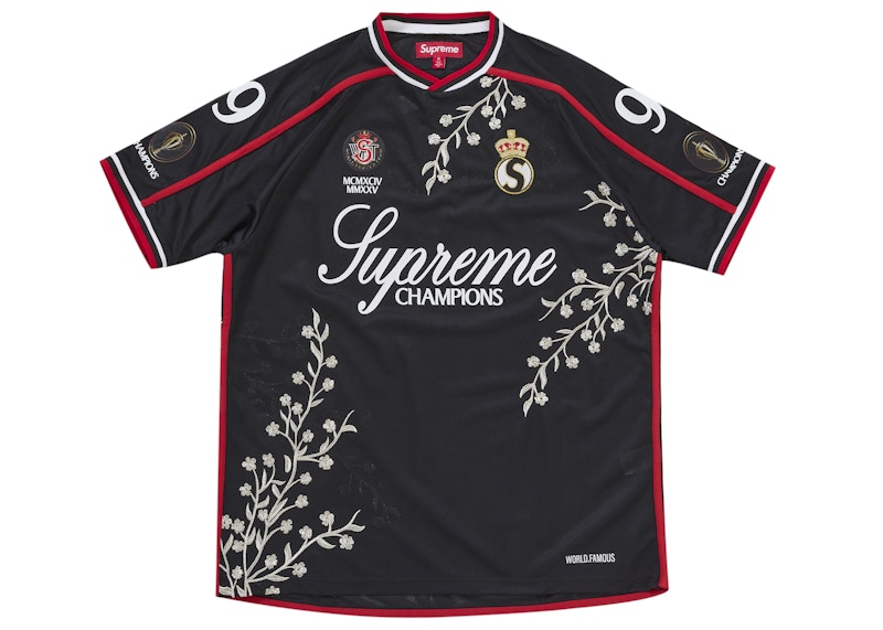 Supreme Floral Soccer Jersey Black