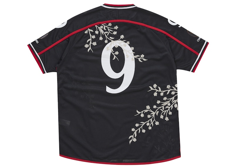 Order Supreme Jersey Sepak Bola Motif Bunga Hitam