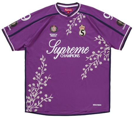 Supreme Floral Soccer Jersey Purple Buy Supreme Floral Soccer Jersey Purple