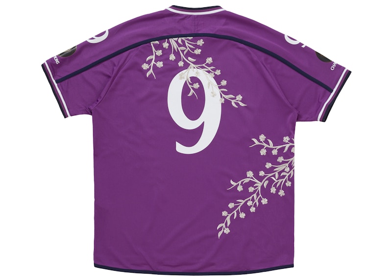 Order Supreme Camiseta de Fútbol Floral Morada.