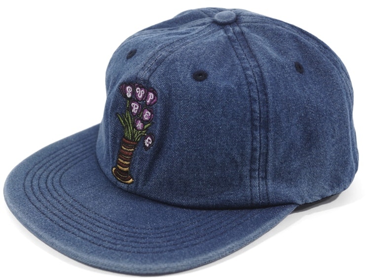 supreme-flowers-6-panel-denim