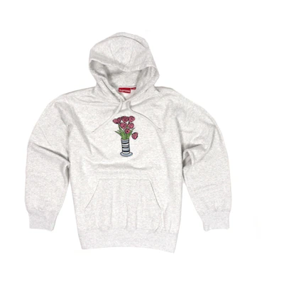 Supreme Flowers Hooded Sweatshirt Ash Grey