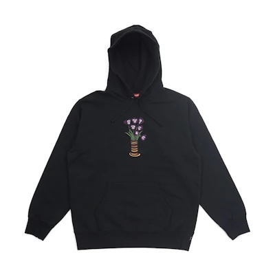 Supreme Flowers Hooded Sweatshirt Black