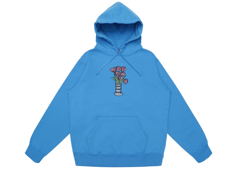 Buy Supreme Bunga Baju Hooded Sweatshirt Biru Terang