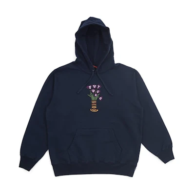 Supreme Flowers Hooded Sweatshirt Navy