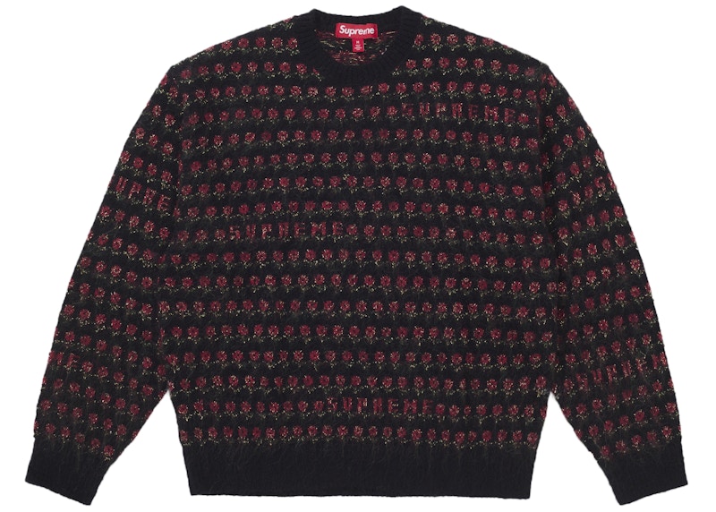 Supreme Flowers Metallic Sweater Black