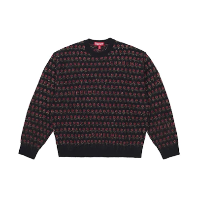 Supreme Flowers Metallic Sweater Black