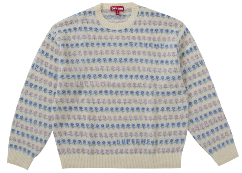 Supreme Flowers Metallic Sweater Ivory