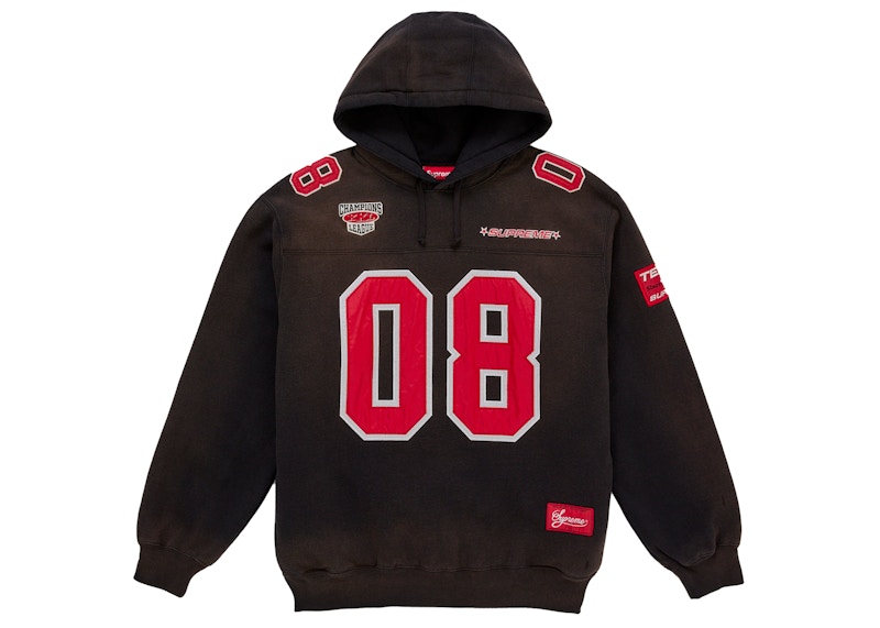 Buy Supreme Football Jersey Hooded Sweatshirt Black