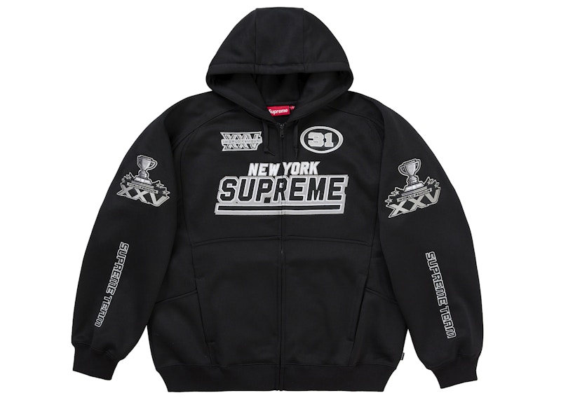 Supreme Football Zip Up Hooded Sweatshirt (FW25) Black