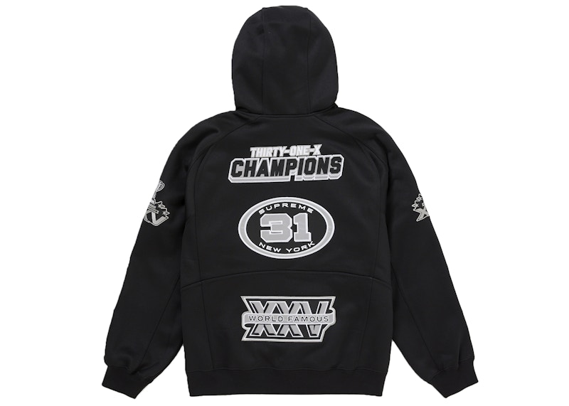 Supreme Football Zip Up Hooded Sweatshirt (FW25) Black 圖 2