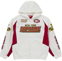 Supreme Football Zip Up Hooded Sweatshirt (FW25) White Supreme Football Zip Up Hooded Sweatshirt (FW25) White