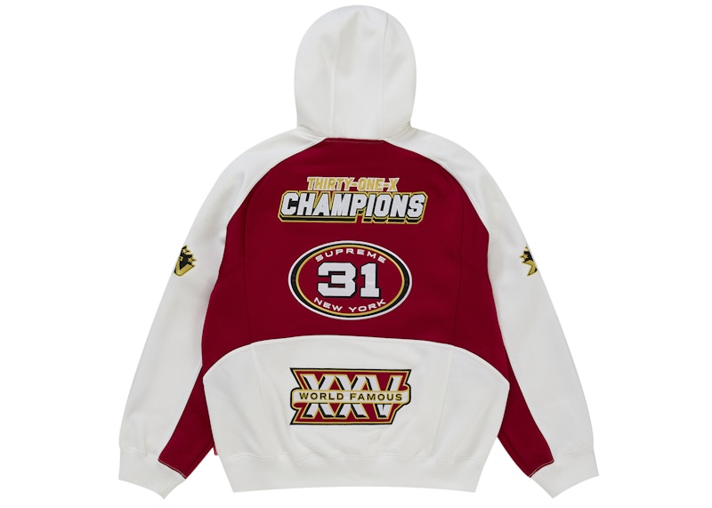 Order Supreme Football Hoodie Ritsleting Putih (FW25)