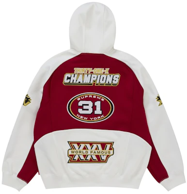 Supreme Football Hoodie Ritsleting Putih (FW25) Order Supreme Football Hoodie Ritsleting Putih (FW25)