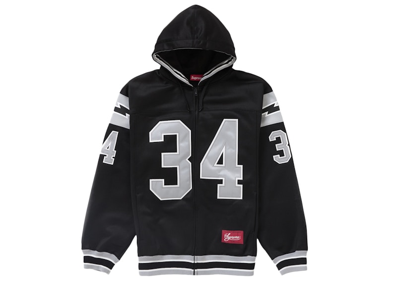 Supreme Football Zip Up Hooded Sweatshirt Black