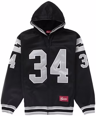 Supreme Football Hoodie Zip Up Sweatshirt Hitam Buy Supreme Football Hoodie Zip Up Sweatshirt Hitam