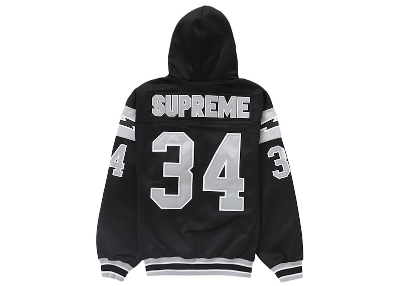 Order Supreme Football Hoodie Zip Up Sweatshirt Hitam